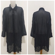 Kemeja Wanita Baju Tunik Wanita Import Hitam Busui friendly PL 821