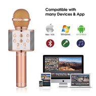 Bluetooth Wireless Karaoke Microphone Portable Bluetooth KTV Music Singing Speaker Mikrofon Menyanyi Sound System WS858
