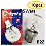 10PCS CHIYODA 5W G40 5WATT B22 INCANDESCENT BULB (CLEAR)