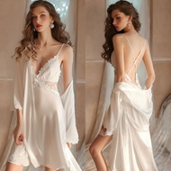 Fairy White Lace Chest-Padded Summer Pajamas for Women