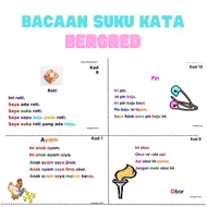 B2 Bacaan Suku Kata Bergred KVK KVKV V KVK Softcopy (PDF) Bahasa Melayu Pra Sekolah