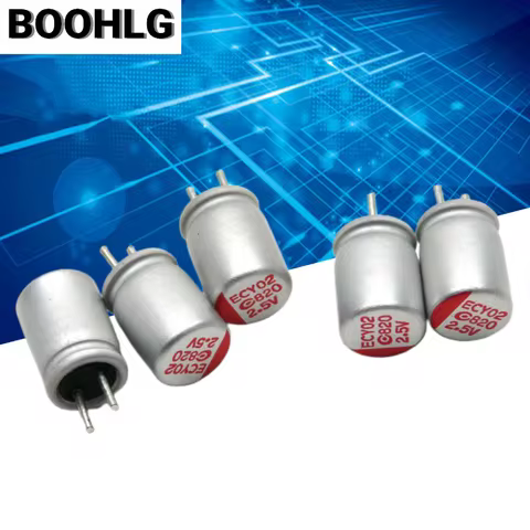 10pcs 2.5V820UF solid capacitor 6*8 2.5V 820uF Solid-state capacitors NEW Leite