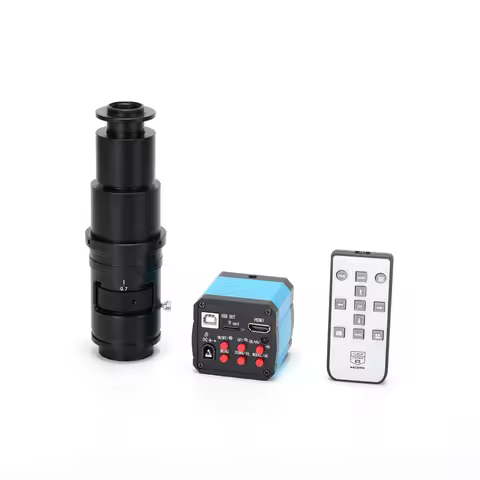 Hayear 2K 60FPS Microscope Camera Industrial Digital Video Microscope with 120X Parfocal Lens for Ph