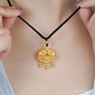 999 Baby Safe Lock Gold Ruyi Jewelry Necklace Pure Gold Ancient Method Pendant Fu Brand Longevity Lo