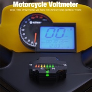 12V-24V Waterproof Universal Motorcycle LED Tricolor Indicator Light Digital Panel Voltmeter Electric Voltage Meter Volt Tester