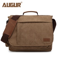 M] AUGUR Men's Canvas Bag Shoulder Bag Messenger Bag Large Capacity Business Retro Electric Handbag 