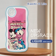 For Xiaomi Mi 11 Lite 5G NE 11 Pro 11T Pro 10T Pro 9T Pro 8 Creative Cartoon Mickey Mouse Casing Fashion Soft Wavy Cover Shockproof Cellphone Protection Phone Case