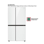 LG GC-M257CGFL | 694L Side-by-Side Fridge with Door-in-Door in White Glass Finish