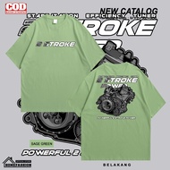 Kaos "2 STROKE POWER" Automotive Racing Two Tak Baju Distro Motor Herex 2 Tak 2Stroke CB GL MP Tiger