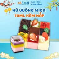 70ml Mica Square Jar for Panna Cotta, Mousse Cake, Tiramisu, .... Cake Maker with Lid 6SFOOD