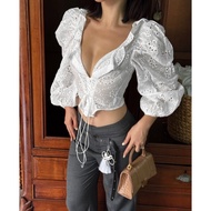 H0018 - White Embroidery (S,M) - Blouse 2604