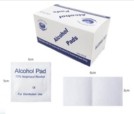 Alcohol pad แผ่นแอลกอฮอล์ 75% เช็ดทำความสะอาดแบบพกพา (100ชิ้น/กล่อง)