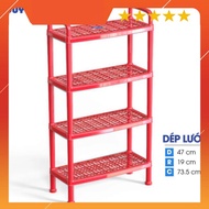 DUY TAN 4-tier large plastic mesh slipper shelf (47 x 19 x 73.5 cm)