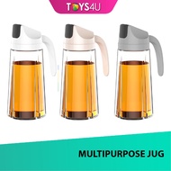 Multipurpose Jug Auto 630ml Open Flip Cover Glass Jug for Oil Ingredient Glass Container Anti Slip A