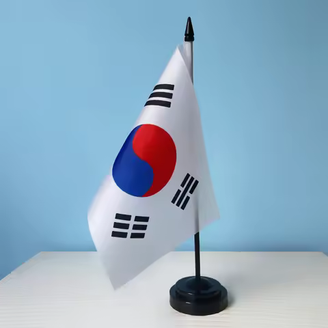 14x21cm Office Desk Flag Of South Korea Banner Polyester Korea National flag For Decoration