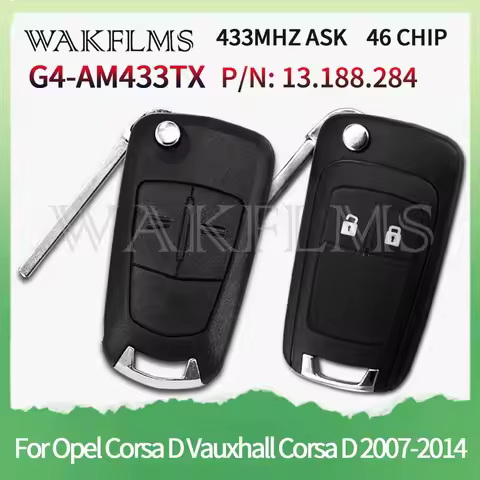 For Opel/Vauxhall Corsa D 2007 2008 2009 2010 2011 2012 2013 2014 Car Remote Key 433MHz 46 Chip P/N 