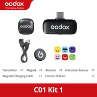 Godox C01 C01 Kit Wireless Lavalier Microphone for iPhone Android 200m Range Noise Cancellation 27H