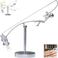 ROLY The Fisherman Balancing Sculpture, Gift Metal Kinetic Fishing Sculpture, Creative Desk Ornament