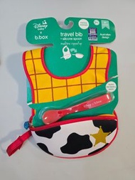 全新 B.Box x Disney Toy story 可摺疊 口水肩 嬰兒旅行食飯兜 連矽膠匙