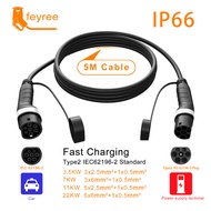 feyree Type2 Female to Male Plug EV Charging Cable 32A 8KW Electric Car IEC62196 Connector for Car C