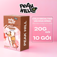 Cà phê Cold Brew Hoà Tan Peak Hill Trái vải Hoa hồng 10 gói/200g - Rose Lychee Cold Brew Coffee - Hà