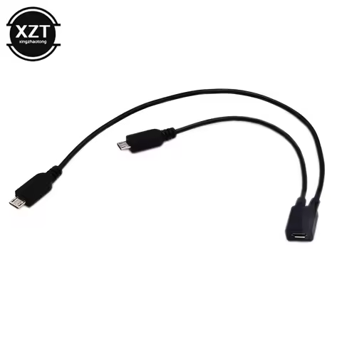 Micro USB 2.0 Y Splitter USB 1 Female to 2 Male Data Charge Extension Cord for Nokia Toshiba high qu