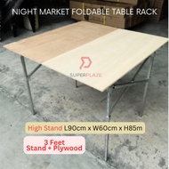 3 Feet High Stand With Plywood Night Market Foldable Table Rack Market Folding Table Stand