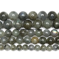 Natural Stone B Quality China Material Blue Shining Grey Labradorite Round Loose Beads 15" Strand Pick Size
