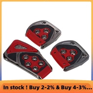Red Black Nonslip Pedal Pad Cover 3 Pcs for MT Auto Car