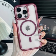 Silicone Case iphone 11 12 13 14 15 16 Pro Max 16E PLUS Glitter Magsafe