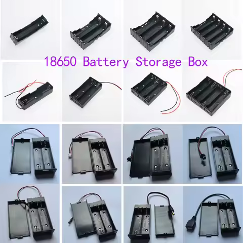 1PC 18650 Lithium Ion Battery Storage Box 3.7V 1 2 3 4 Cell Socket With Hard Pin/Wire/XH2.54/sm/DC/U