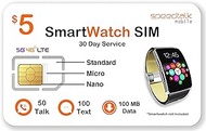 SpeedTalk Mobile $5 Smart Watch SIM Card Kit for 5G 4G LTE GSM Smartwatches Activity Fitness Wearables | Preloaded 3 in 1 Simcard - Standard Micro Nano | No Contract | USA Coverage 30 Days Service