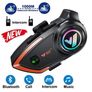 Y80-2X New Arrival Audio Interphone Headset Motorcycle Helmet Intercom Bluetooth Headset V5.3 Hands 