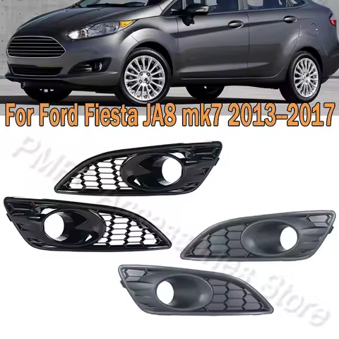 PMFC For Ford Fiesta JA8 mk7 2013 2014-2017 Front Bumper Cover Frame Lower Honeycomb Fog Lamp Grille