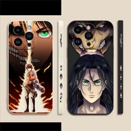 Anime A-Attack O-On T-Titan Soft Liquid Silicone Side Printed Case For Apple iPhone 15 15Plus 15Pro 15PM 14 13 12 11 Pro Max Plus XR XS X 6 6s SE 2020 2022 7 8 Plus Mini Max
