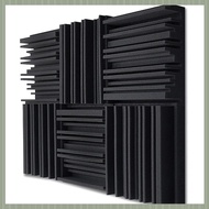 (QJWR) 24Pcs Studio Acoustic Foam Panels Soundproof Sponge Drum KTV Room Absorption Treatment Polyur