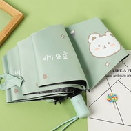Inaso Payung Lipat 8 Tulang Vinyl Tiga Lipatan Dengan Desain Segar Dan Lucu Cocok Untuk Melindungi D