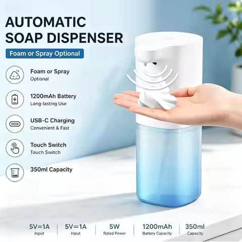 Automatic Soap Dispenser Infrared Sensor Hand Sanitizer USB Rechargeable Foam Hand Sanitizer Applica