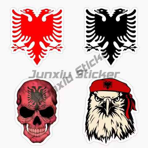 ALBANIA Flag Car Sticker Suitcase Laptop Bumer Waterproof JDM Fashionable Occlusion Scratch Car Good