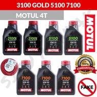 100% ORIGINAL MOTUL ENGINE OIL MINYAK HITAM 4T 15W50 5100 3100 GOLD 7100 10W40 10W50 15W50 1L