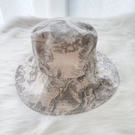 99新 Dior 經典Toile de Jouy  灰白老虎叢林 遮陽帽 法式優雅 #57