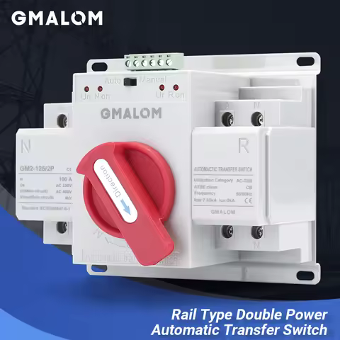 Dual power ATS (CB) 2P/4P 63A Dual Power Automatic Transfer Switch AC230V 50/60Hz HQ MCB Auto/Manual