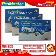 PROMASTER Mini Size Laminate Film / Laminating Film (54mm x 86mm / 60mm x 90mm / 70mm x 100mm) (100'