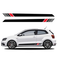 2PCS Racing Style Car Side Stickers Auto Tuning Modification PVC Decals For VW Volkswagen Polo 6R 6C