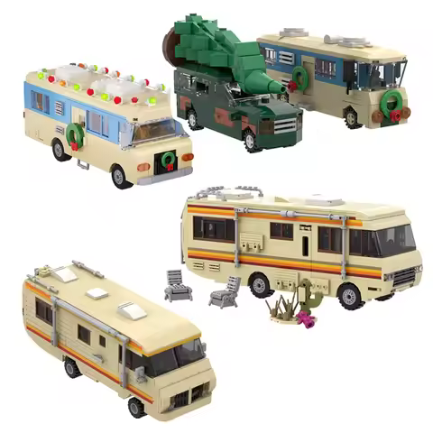 MOC Breaking Bad Cooking Lab RV Car Building Blocks Model Christmas Vacation RV Car Bricks DIY Assem