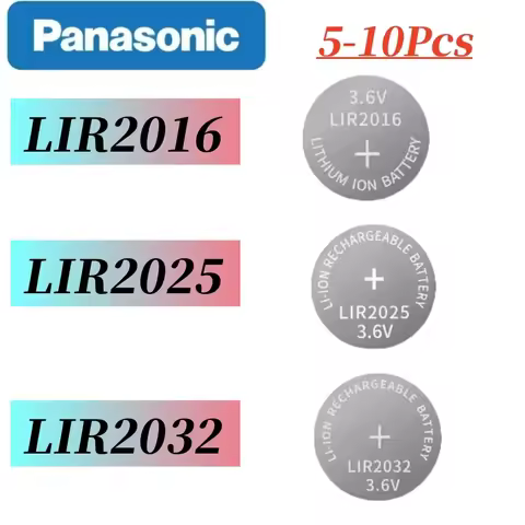 5-10Pcs LIR2032 LIR2025 LIR2016 Rechargeable Battery CR2032 CR2025 CR2016 Lithium charging Can Repla