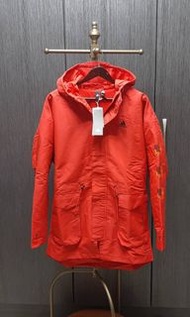 全新門市正品Adidas CNY JKT TOP 紅色內襯絨毛 /鋪棉 連帽長版外套L