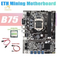 B75 USB ETH Mining Motherboard 8XUSB3.0+G21XX CPU+SATA Cable+Switch Cable LGA1155 DDR3 B75 USB BTC Miner Motherboard