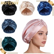 MEIGUII Silk Satin Hair Bonnet, Adjustable Satin Fabric Mulberry Silk Wrap, Premium Luxury Smooth Br