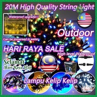 👍Lampu Raya Black Wire 20M 200LED Outdoor Waterproof Lampu Led 200led lampu lip lap raya Fairy hari 